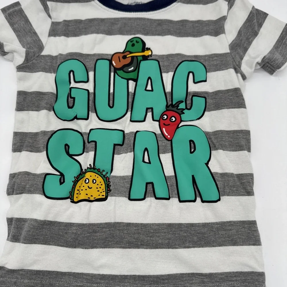 Carter's Guac Star Pajama Set Boy Short Sleeve Shorts Size 6/6A Taco Lover